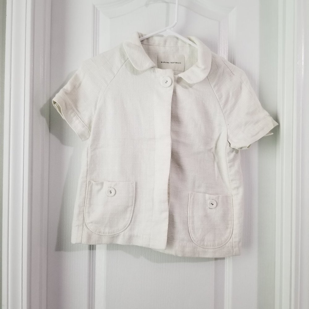 Banana Republic cropped ivory jacket blazer sz XS